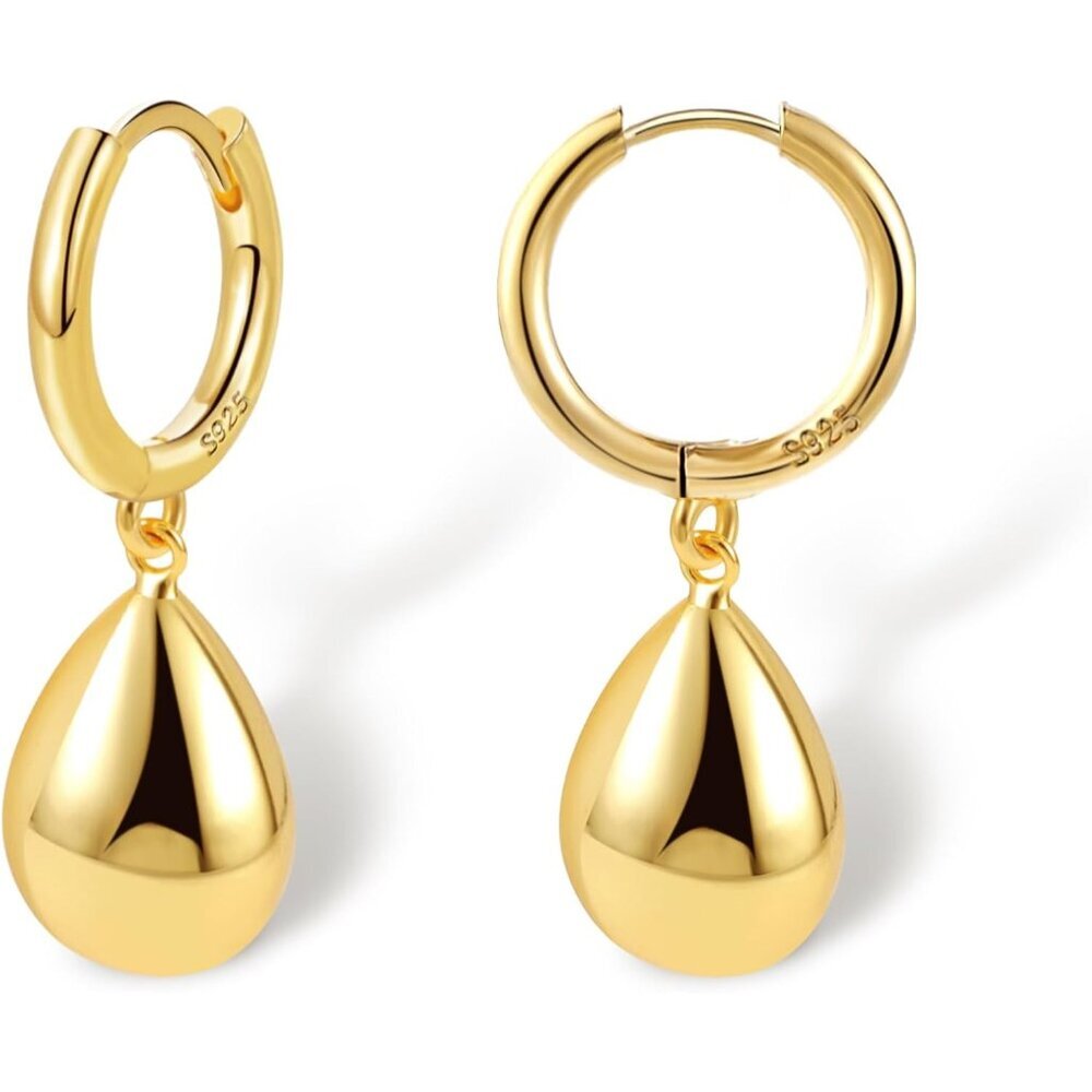925 Sterling Silver Teardrop Leverback Earrings for Women Girls Waterdrop Tear D - Picture 7 of 8